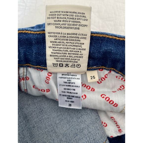 AO.LA Alice + Olivia Good High Rise Ankle Skinny Jeans Trouble Maker Distressed - Picture 10 of 12